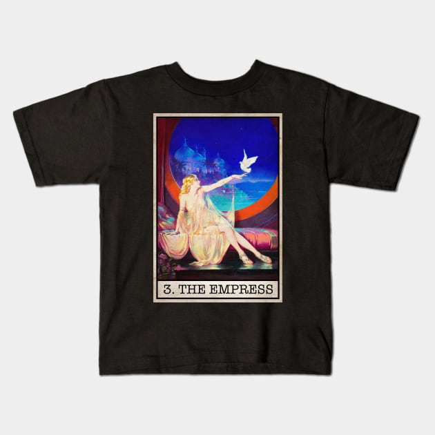 Tarot - The Empress Kids T-Shirt by Gwraggedann